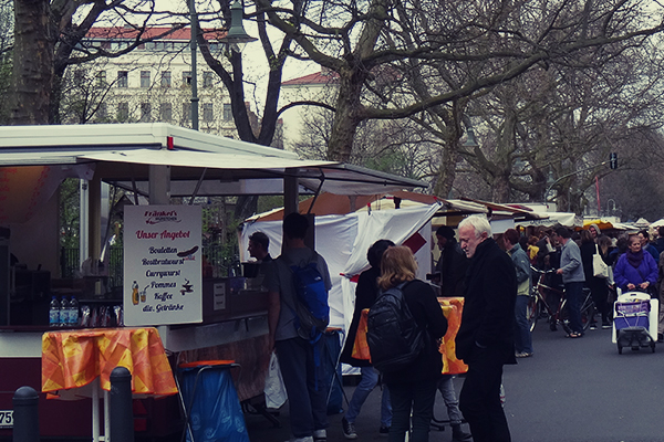 Local Saturday food market at Kollwitzstrasse.